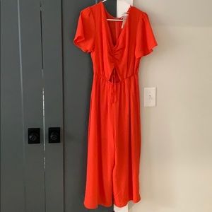 Wide leg red romper!
